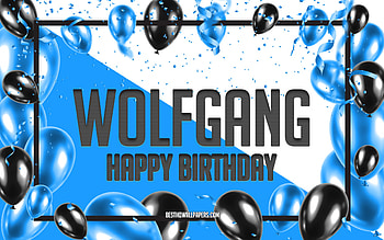 Happy Birtay Wolfgang, Birtay Balloons Background, Wolfgang, with names, Wolfgang Happy Birtay, Blue Balloons Birtay Background, Wolfgang Birtay HD wallpaper