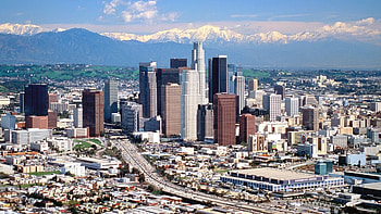Los Angeles cityscape, Modern metropolis, Urban lifestyle, City lights HD wallpaper