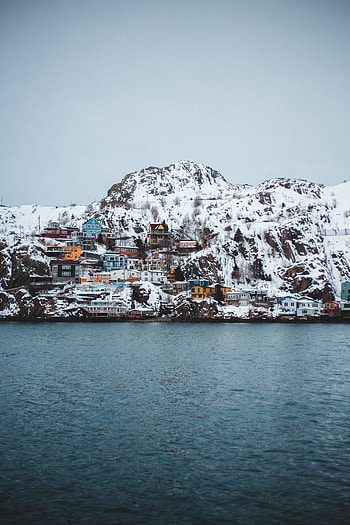 Nature, Mountains, Snow, Building, Coast, Cliff HD phone wallpaper