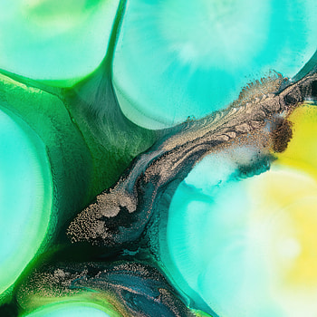 Colorful, green-yellow, liquid art HD phone wallpaper