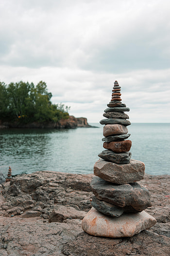Nature, Stones, Sky, Sea, Balance, Harmony HD phone wallpaper