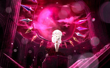 Touhou, Scarlet, Kneeling, Amazing, Manga, Sit, Medium Hair, Scary, Beautiful, Gorgeous, Sad, Emotional, Hat, Flandre, Anime Girl, Upset, Red Eyes, Red, Sitting, Lovely, Kneel, Sinister, Awesome, Anime, Pretty, Serious, Dark, Blonde Hair, Wings, Creepy, Blond Hair HD wallpaper