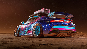 Porsche 911 Gt3 Space Station, porsche-911, porsche, 2023-cars, cars, cgi, artstation HD wallpaper