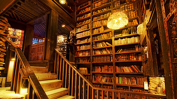 Library, Books, Globe, Lamp HD wallpaper
