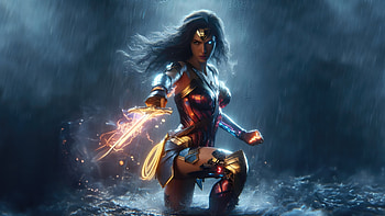 Wonder Woman Dual Weapons Of Justice, wonder-woman, superheroes, artwork, artist, digital-art, art HD wallpaper