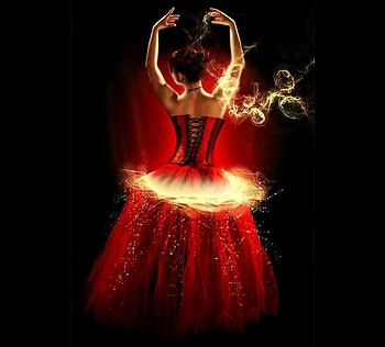 Firedance, dance, goth, angel, dark, fairy, pretty, red, passion, fire, mistic HD wallpaper