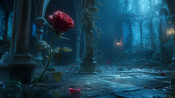 Enchanted Red Rose - Mystical Nature, rose, red rose, enchanted rose, flower, nature HD wallpaper