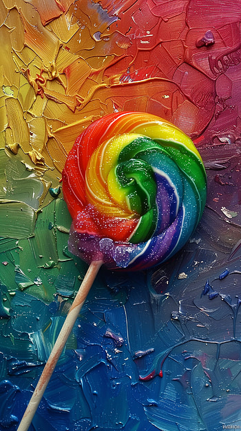 Enjoy Rainbow Swirl: Lollipop, rainbow, lollipop HD phone wallpaper