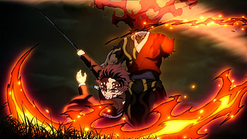 Demon Slayer : Fiery Tanjiro Anime Action Scene, Anime, Demon Slayer: Kimetsu no Yaiba HD wallpaper