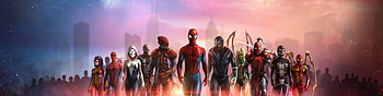 Spiderman And His Team, superheroes, digital-art, spiderman, artwork HD wallpaper