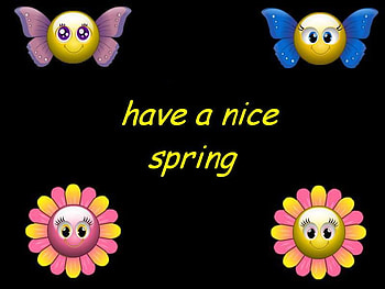 Spring Smileys, butterflies, flowers, spring, smileys HD wallpaper