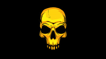 Dark Golden Skull HD wallpaper
