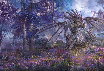 Dragon, joe requeza, dianes, purple, art, fantasy HD wallpaper