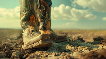 Rugged Cowboy Boots, shoe, cowboy boots, desert, landscape, footwear HD wallpaper
