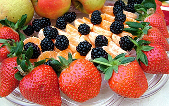 Food, Strawberry, Apples, Tangerines, Blackberry HD wallpaper
