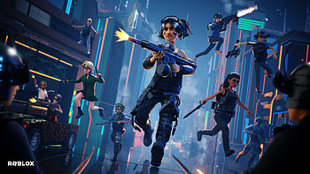Roblox Neon City Raid —, Video Game, Soldier, Rifle HD wallpaper