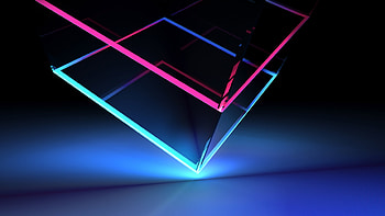 Edge, colorful, glassy, neon cubes HD wallpaper