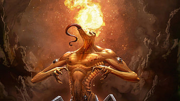 Fire Face, face, , creature, monster, fire, dark HD wallpaper