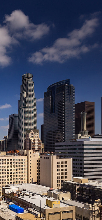 Los Angeles skyline, Travel destination, Jetson creative, Urban beauty HD phone wallpaper