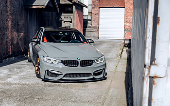 BMW M4, F82, front view, exterior, gray coupe, gray M4 F82, tuning M4 F82, German cars, BMW HD wallpaper