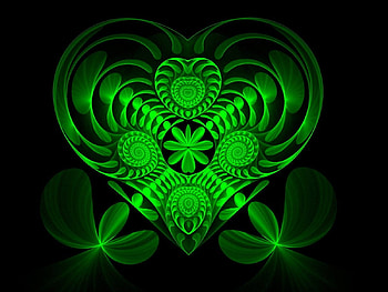 Green heart, hearts, love HD wallpaper