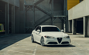 Alfa Romeo Giulia, 2021, exterior, front view, white Giulia, tuning Alfa Romeo Giulia, Italian cars, Alfa Romeo HD wallpaper