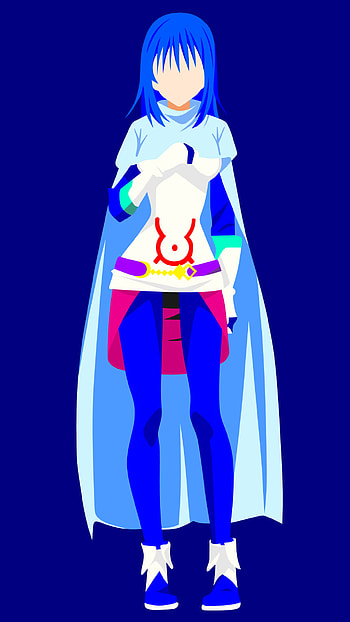 blue hair, minimalist, Anime, That Time I Got Reincarnated as a Slime, minimalist anime HD phone wallpaper