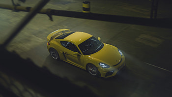 Top-view, Porsche Cayman GT4 HD wallpaper