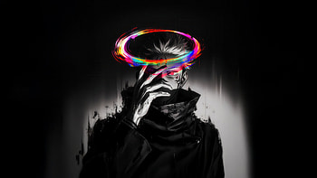 Satoru Gojo Dangerous, satoru-gojo, anime, artwork, digital-art, art, artist, dark, ai HD wallpaper