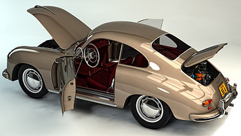 Retro-car-Porsche, Wheel, Porsche, car, Retro HD wallpaper