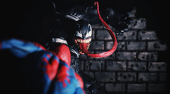 Venom and spider man, artwork HD wallpaper