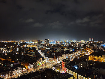 City Groningen Night, Streets HD wallpaper