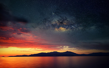 Mily Way Evening, digital-universe, nature, galaxy, universe HD wallpaper