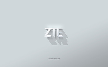 ZTE logo, white background, ZTE 3d logo, 3d art, ZTE, 3d ZTE emblem HD wallpaper