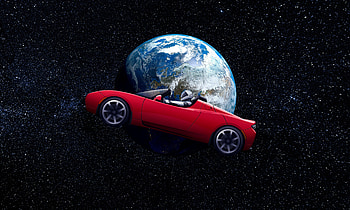 Tesla Roadster, Astronaut, earth orbit, space HD wallpaper