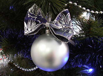 Holidays, Ball, Bow, Christmas Tree, Tinsel, Christmas Tree Toy HD wallpaper