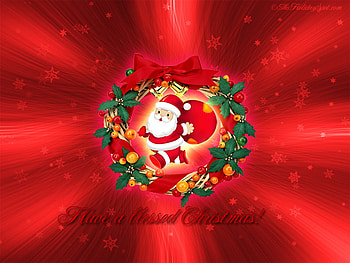 Santa, christmas, wreath, sparkle HD wallpaper
