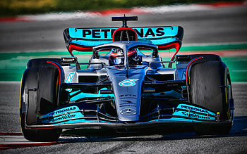 George Russell, , raceway, Mercedes W13, 2022 F1 cars, Formula 1, Mercedes W13 on track, Mercedes-AMG Petronas F1 Team, new W13, F1 cars, F1, George Russell Mercedes-AMG Petronas F1 Team HD wallpaper