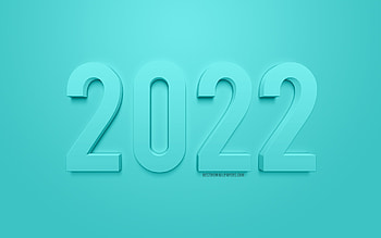 Light blue 2022 3D background, 2022 New Year, Happy New Year 2022, Light blue background, 2022 concepts, 2022 background, 2022 3D art, New 2022 Year HD wallpaper