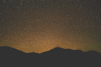 Night, Horizon, Dark, Starry Sky HD wallpaper