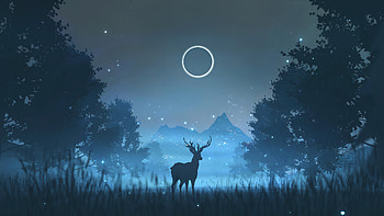 Reindeer minimalism art, , Eye-catching design, XFCE HD wallpaper