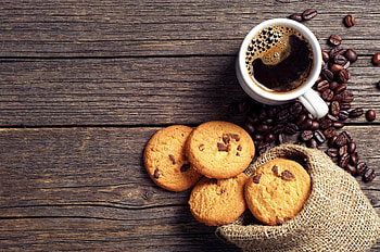 Coffee and cookies, Perfect pairing, Delicious combo, Relaxing indulgence HD wallpaper
