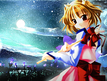 Anime, girl, sky, mountain HD wallpaper