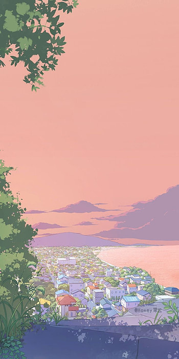 anime landscape, aesthetic HD phone wallpaper