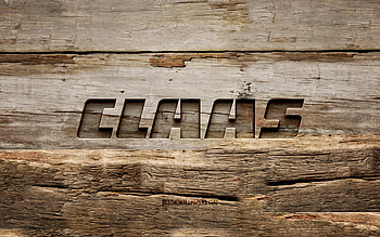 Claas wooden logo, , wooden backgrounds, brands, Claas logo, creative, wood carving, Claas HD wallpaper