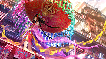 Traditional Dress Girl Anime, anime-girl, anime, artist, artwork, digital-art HD wallpaper