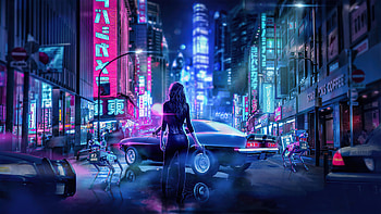 Cyber Japan, Neon HD wallpaper