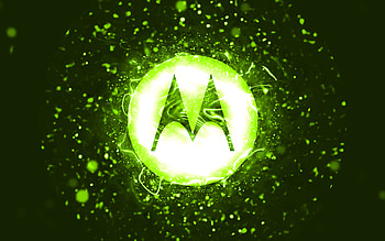 Motorola lime logo, , lime neon lights, creative, lime abstract background, Motorola logo, brands, Motorola HD wallpaper