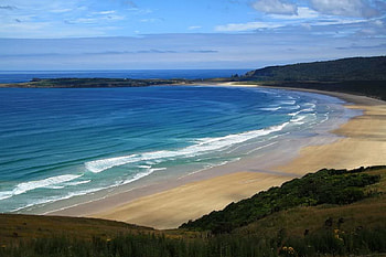 Tide Coming In, blue, sand, tide, beach, daylight, day, clouds, sky, water, ocean HD wallpaper