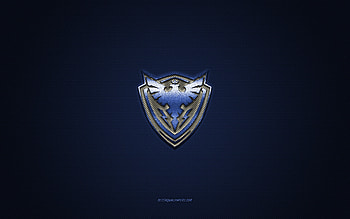 Sherbrooke Phoenix, Canadian hockey club, QMJHL, blue logo, blue carbon fiber background, Quebec Major Junior Hockey, hockey, Quebec, Canada, Sherbrooke Phoenix logo HD wallpaper